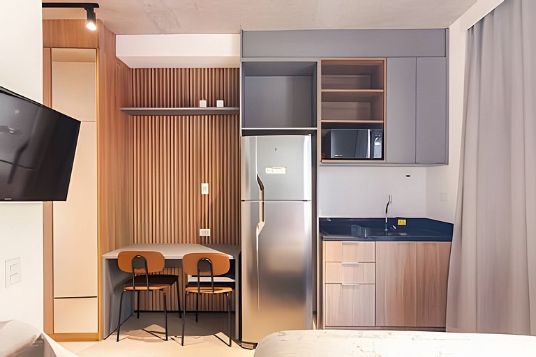 Studio Próx. Metrô c/ Academia, Rooftop e Laundry