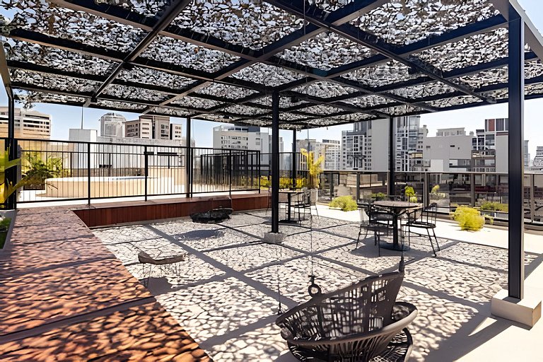 Studio Próx. Metrô c/ Academia, Rooftop e Laundry