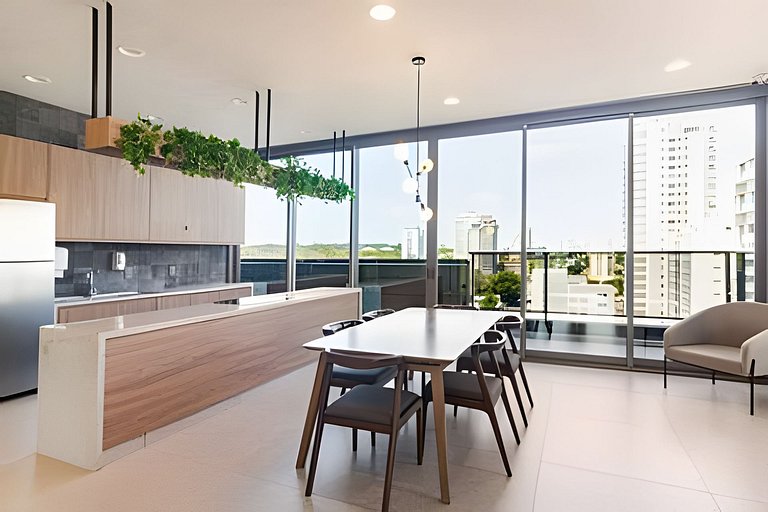 Studio Próx. Metrô c/ Academia, Rooftop e Laundry