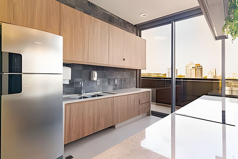 Studio Próx. Metrô c/ Academia, Rooftop e Laundry