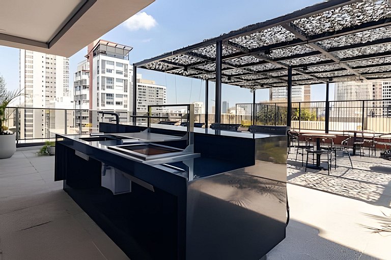 Studio Próx. Metrô c/ Academia, Rooftop e Laundry