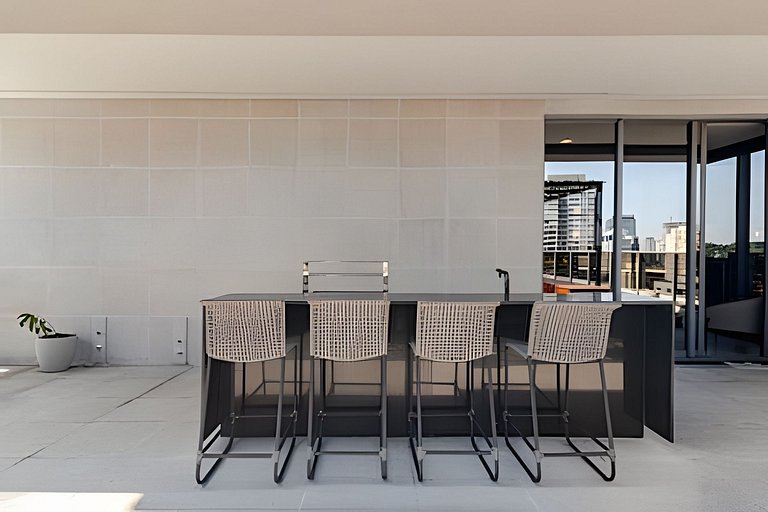 Studio Próx. Metrô c/ Academia, Rooftop e Laundry