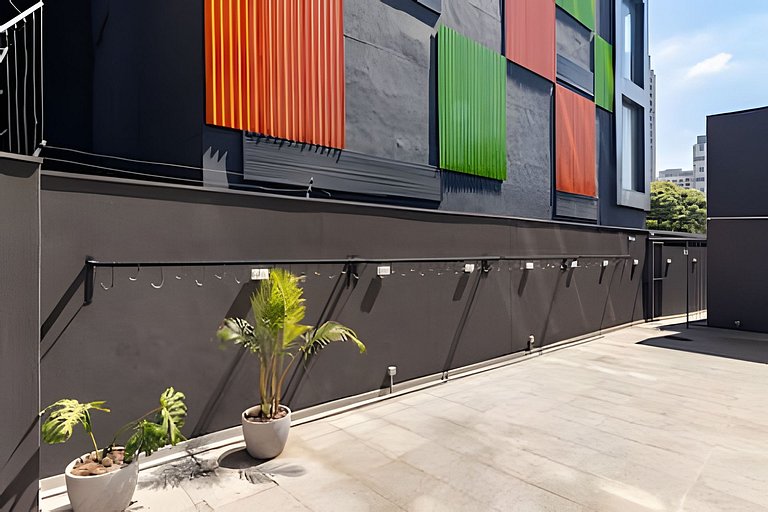 Studio Próx. Metrô c/ Academia, Rooftop e Laundry