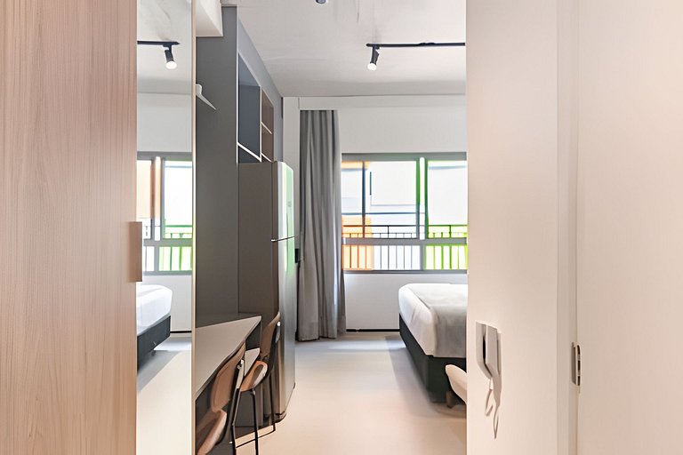 Studio Próx. Metrô c/ Academia, Rooftop e Laundry