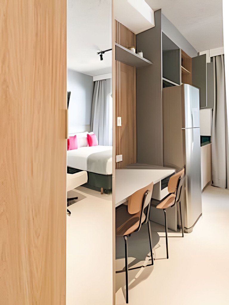 Studio Próx. Metrô c/ Academia, Rooftop e Laundry