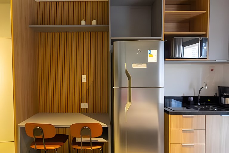 Studio Próx. Metrô c/ Academia, Rooftop e Laundry