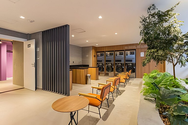 Studio Prox. Metrô c/ Gym, Coworking e Laundry