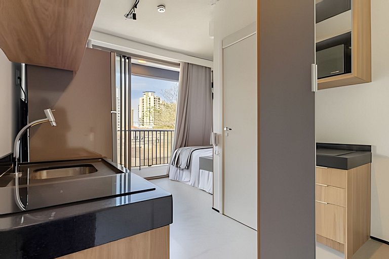 Studio Prox. Metrô c/ Gym, Coworking e Laundry