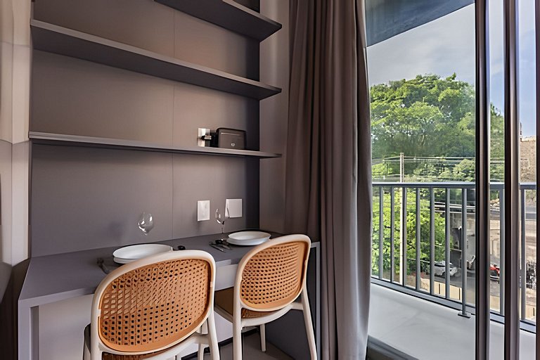 Studio Prox. Metrô c/ Gym, Coworking e Laundry