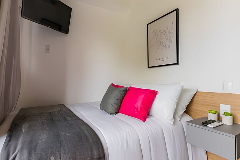 Studio Prox. Metrô c/ Gym, Coworking e Laundry