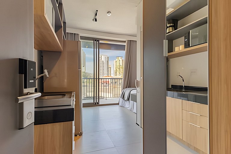 Studio Prox. Metrô c/ Gym, Coworking e Laundry