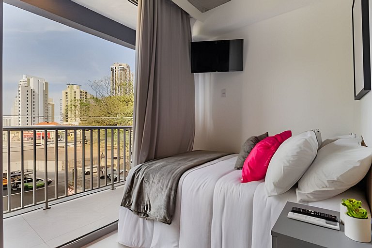 Studio Prox. Metrô c/ Gym, Coworking e Laundry