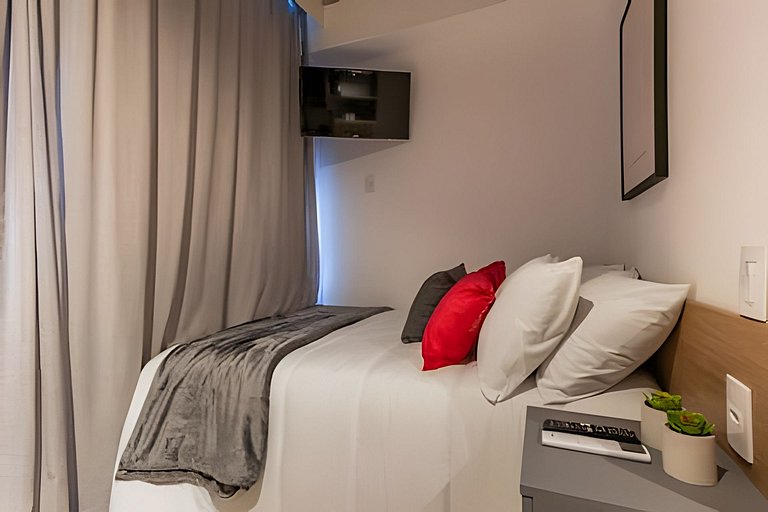 Studio Prox. Metrô c/ Gym, Coworking e Laundry