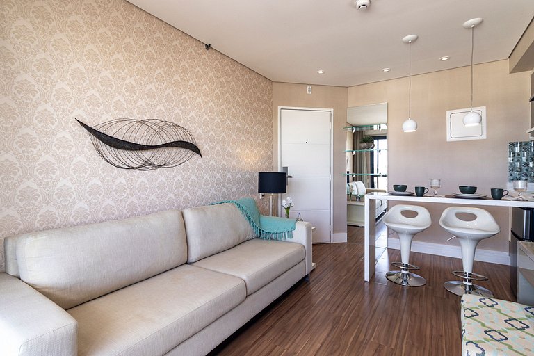 Flat em Moema - Estacionamento & Limpeza Diária